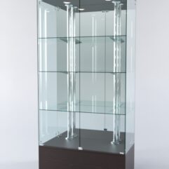 Витрина ХАЙТЕК №4-2 (задняя стенка - зеркало), Дуб Венге