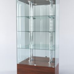 Витрина ХАЙТЕК №4-2 (задняя стенка - зеркало), Орех