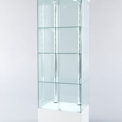 Витрина ХАЙТЕК №5-1 (задняя стенка - стекло), Белый