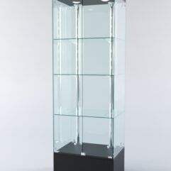 Витрина ХАЙТЕК №5-1 (задняя стенка - стекло), Черный