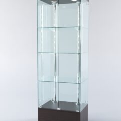 Витрина ХАЙТЕК №5-1 (задняя стенка - стекло), Дуб Венге