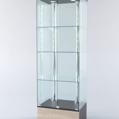 Витрина ХАЙТЕК №5-1 (задняя стенка - стекло), Дуб Венге + Дуб Сонома