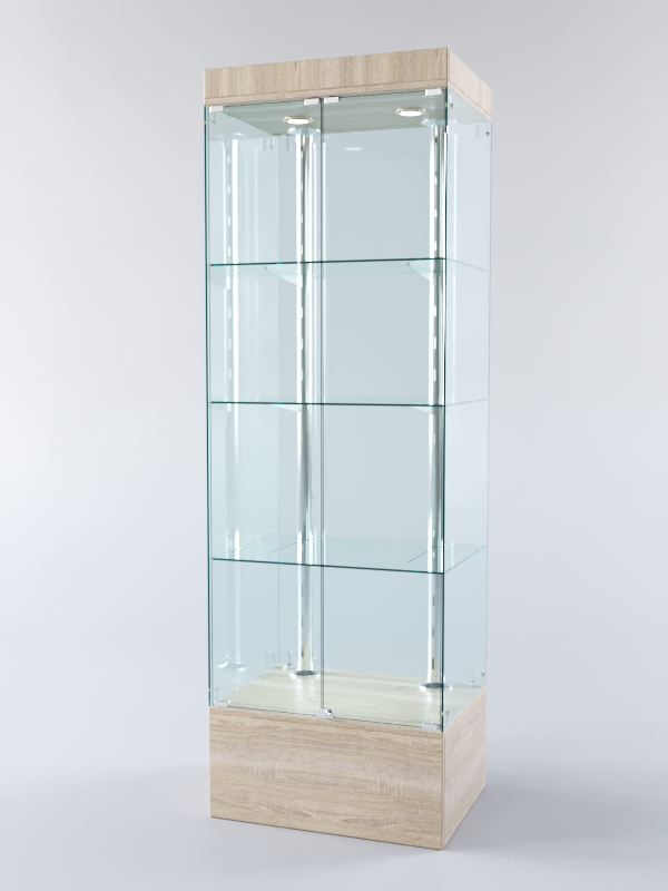 Витрина ХАЙТЕК №5-1 (задняя стенка - стекло), Дуб Сонома
