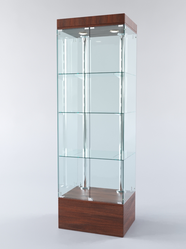 Витрина ХАЙТЕК №5-1 (задняя стенка - стекло), Орех