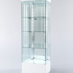 Витрина ХАЙТЕК №5-2 (задняя стенка - зеркало), Белый