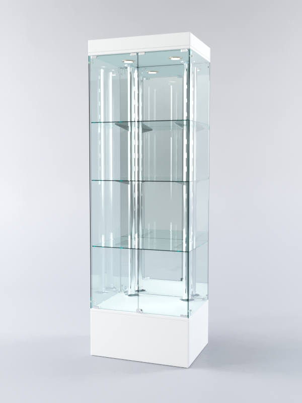 Витрина ХАЙТЕК №5-2 (задняя стенка - зеркало), Белый