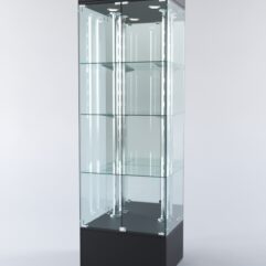 Витрина ХАЙТЕК №5-2 (задняя стенка - зеркало), Черный