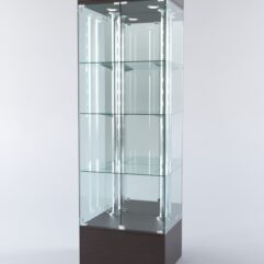 Витрина ХАЙТЕК №5-2 (задняя стенка - зеркало), Дуб Венге