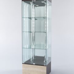 Витрина ХАЙТЕК №5-2 (задняя стенка - зеркало), Дуб Венге + Дуб Сонома