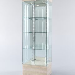 Витрина ХАЙТЕК №5-2 (задняя стенка - зеркало), Дуб Сонома