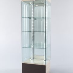 Витрина ХАЙТЕК №5-2 (задняя стенка - зеркало), Дуб Сонома + Дуб Венге