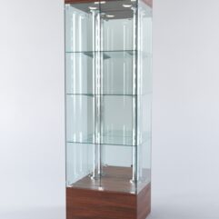 Витрина ХАЙТЕК №5-2 (задняя стенка - зеркало), Орех