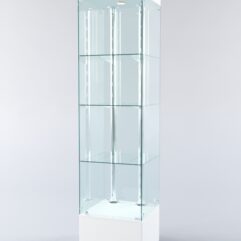 Витрина ХАЙТЕК №6-1 (задняя стенка - стекло), Белый