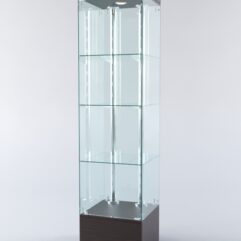 Витрина ХАЙТЕК №6-1 (задняя стенка - стекло), Дуб Венге