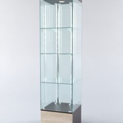 Витрина ХАЙТЕК №6-1 (задняя стенка - стекло), Дуб Венге + Дуб Сонома