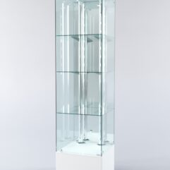 Витрина ХАЙТЕК №6-2 (задняя стенка - зеркало), Белый