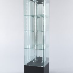 Витрина ХАЙТЕК №6-2 (задняя стенка - зеркало), Черный