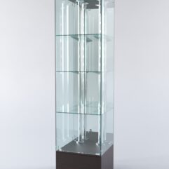 Витрина ХАЙТЕК №6-2 (задняя стенка - зеркало), Дуб Венге