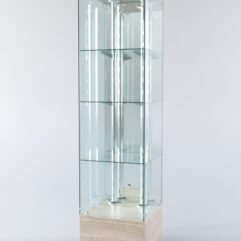 Витрина ХАЙТЕК №6-2 (задняя стенка - зеркало), Дуб Сонома