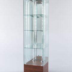 Витрина ХАЙТЕК №6-2 (задняя стенка - зеркало), Орех