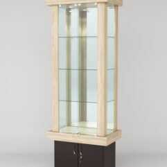 Витрина ЭЛИТА №9-1 (задняя стенка - зеркало), Дуб Венге + Дуб Сонома