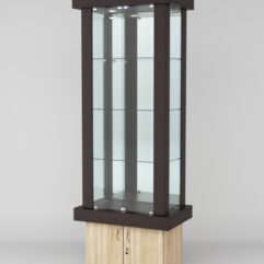 Витрина ЭЛИТА №9-1 (задняя стенка - зеркало), Дуб Сонома + Дуб Венге