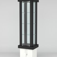 Витрина ЭЛИТА №11-1 (задняя стенка - стекло), Черный-Белый