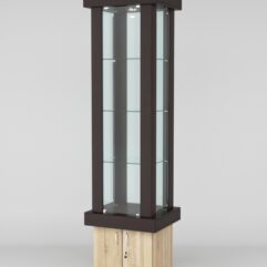 Витрина ЭЛИТА №11-1 (задняя стенка - стекло), Дуб Венге-Дуб Сонома