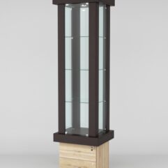 Витрина ЭЛИТА №11-2 (задняя стенка - стекло), Дуб Венге-Дуб Сонома