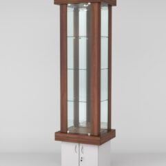 Витрина ЭЛИТА №12-1 (задняя стенка - зеркало), Орех-Серый