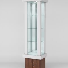 Витрина ЭЛИТА №12-1 (задняя стенка - зеркало), Серый-Орех