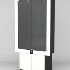 Витрина ЭЛЕКТРА №1-1 (задняя стенка - ДСП), Белый-Черный