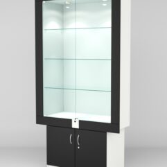 Витрина ЭЛЕКТРА №1-1 (задняя стенка - ДСП), Черный-Белый