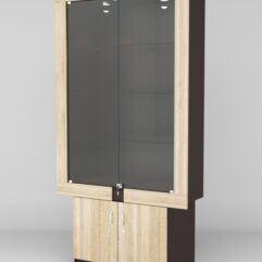 Витрина ЭЛЕКТРА №1-1 (задняя стенка - ДСП), Дуб Сонома-Дуб Венге