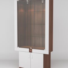 Витрина ЭЛЕКТРА №1-1 (задняя стенка - ДСП), Серый-Орех