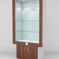 Витрина ЭЛЕКТРА №1-1 (задняя стенка - ДСП), Серый-Орех