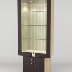 Витрина ЭЛЕКТРА №3-1 (задняя стенка - ДСП), Дуб Венге-Дуб Сонома