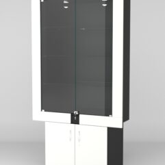 Витрина ЭЛЕКТРА №5-1 (задняя стенка - ДСП), Черный-Белый