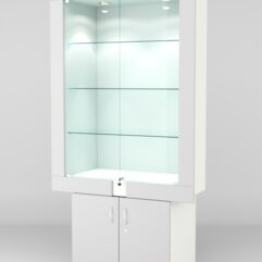 Витрина ЭЛЕКТРА №5-1 (задняя стенка - ДСП), Белый-Серый