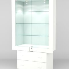 Витрина ЭЛЕКТРА №5-2 (задняя стенка - ДСП), Белый