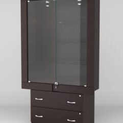 Витрина ЭЛЕКТРА №5-2 (задняя стенка - ДСП), Дуб Венге