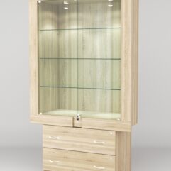 Витрина ЭЛЕКТРА №5-2 (задняя стенка - ДСП), Дуб Сонома