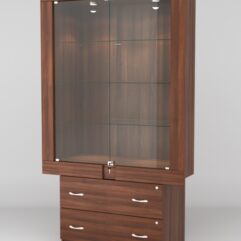 Витрина ЭЛЕКТРА №5-2 (задняя стенка - ДСП), Орех