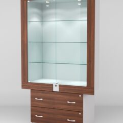 Витрина ЭЛЕКТРА №5-2 (задняя стенка - ДСП), Серый-Орех