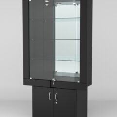 Витрина ЭЛЕКТРА №6-1 (задняя стенка - зеркало), Черный
