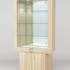 Витрина ЭЛЕКТРА №6-1 (задняя стенка - зеркало), Дуб Сонома