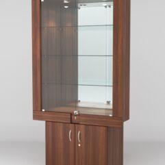 Витрина ЭЛЕКТРА №6-1 (задняя стенка - зеркало), Орех