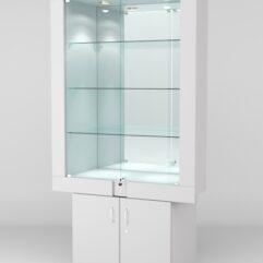 Витрина ЭЛЕКТРА №6-1 (задняя стенка - зеркало), Серый