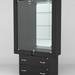 Витрина ЭЛЕКТРА №6-2 (задняя стенка - зеркало), Черный