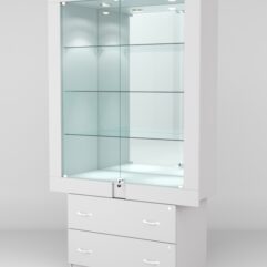 Витрина ЭЛЕКТРА №6-2 (задняя стенка - зеркало), Серый